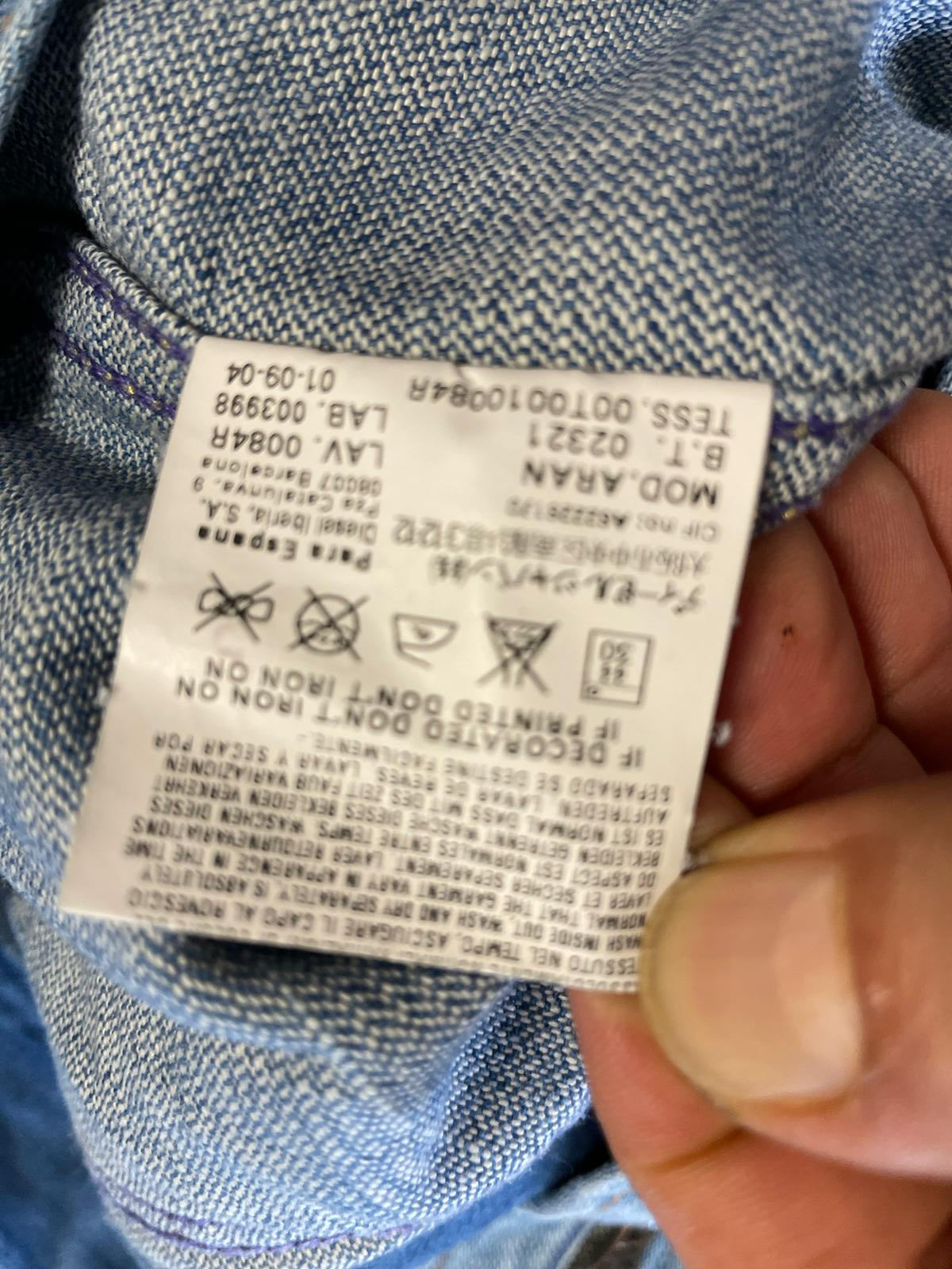 Veste en jean Diesel Réf. 01207