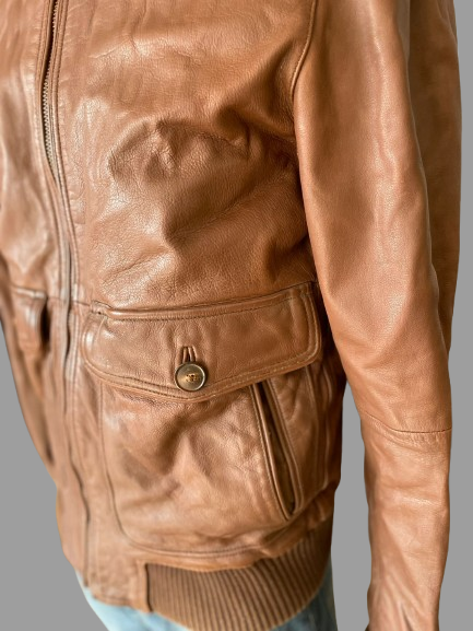Veste en cuir Massimo Dutti Réf. 02729