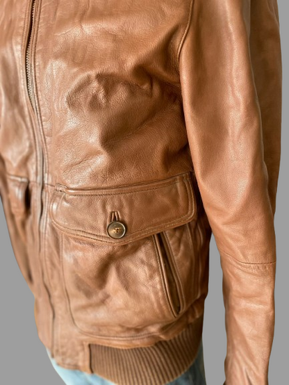 Veste en cuir Massimo Dutti Réf. 02729