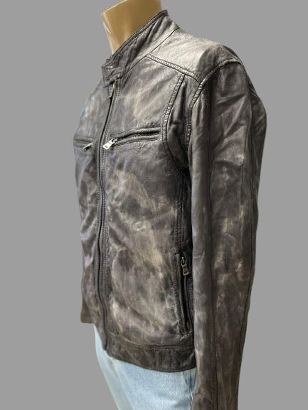 Veste en cuir écologique argenté et doré réf. 01271